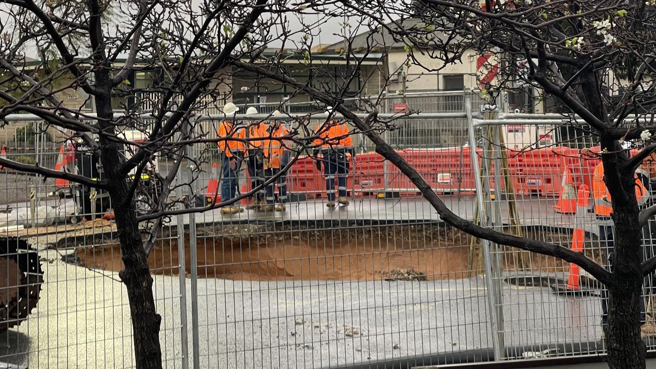 A giant sinkhole was believed to be the cause of the sewage. Picture: Facebook