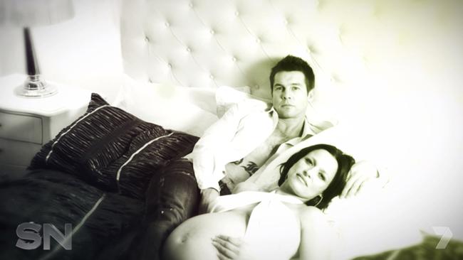 Ben Cousins and a pregnant Maylea Tinecheff. She says she still loves him. Picture: Channel 7