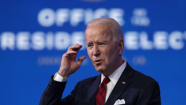 President-elect Joe Biden speaks in Delaware during the week. Picture: Getty Images/AFP