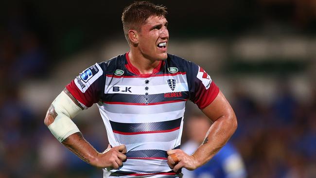 PERTH, AUSTRALIA - FEBRUARY 27: Sean McMahon of the Rebels looks on during the round one Super Rugby match between the Force and the Rebels at nib Stadium on February 27, 2016 in Perth, Australia. (Photo by Paul Kane/Getty Images)