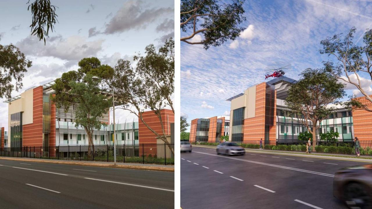 Lyell McEwin Hospital before and after pictures, if the expansion is approved. Picture: Supplied