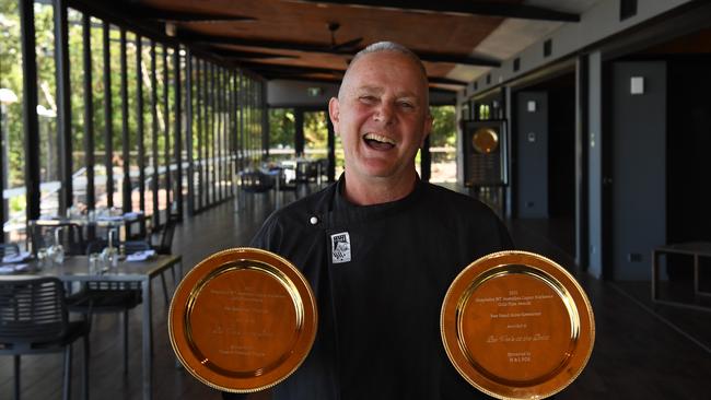 Owner Simon Matthews from Pee Wees at the Point wins Hospitality NT restaurant of the year 2022. Picture: (A) manda Parkinson