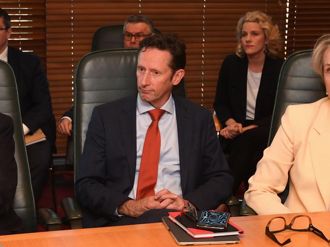 (L-R) Shadow Minister for NDIS and Government Services Bill Shorten, Shadow Assistant Treasurer Stephen Jones and Shadow Minister for Education and Training Tanya Plibersek are seen during a shadow cabinet meeting in Brisbane, Tuesday, June 4, 2019. (AAP Image/Dan Peled)