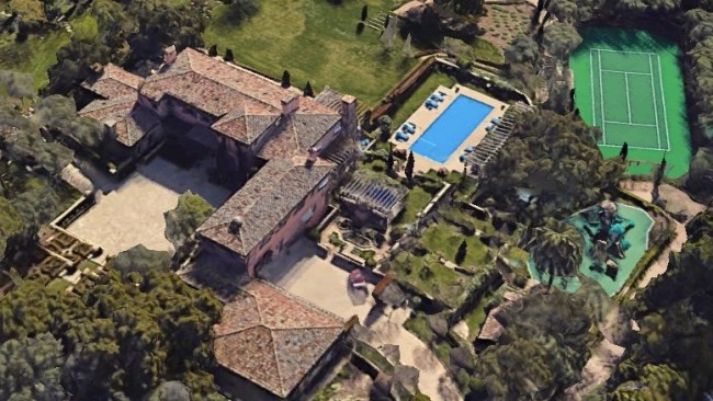 An aerial shot of the Sussexes' sprawling Montecito home. Picture: Supplied. 