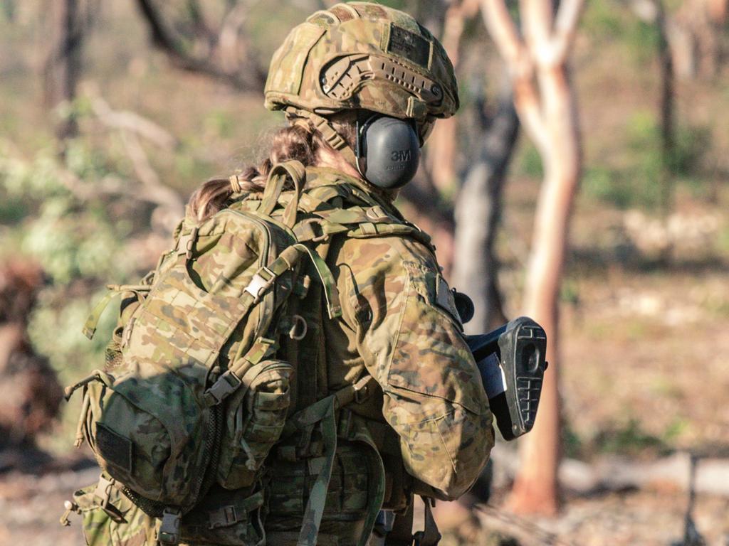 An ADF soldier training at Mt Bundy outside Darwin. Picture: Glenn Campbell