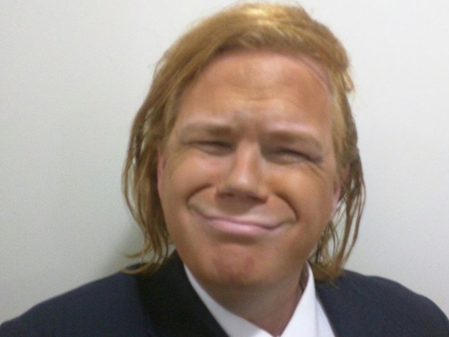 Dean Fletcher dressed as Donald Trump for Halloween.