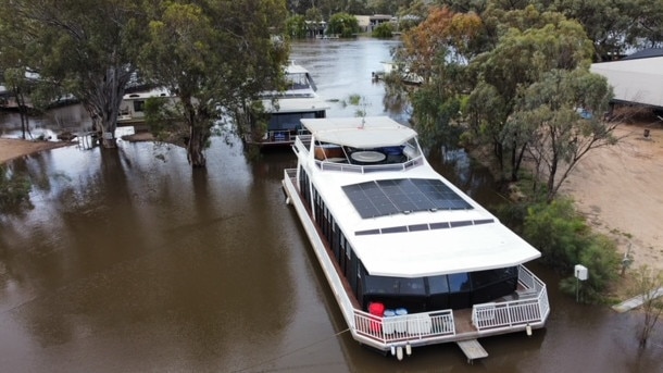 Drone shots of a flooded River Murray near Morgan, SA, on November 15. Pictures: Cody Campbell.