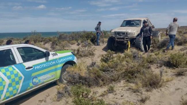 Mr Barría's ATV was found damaged on the beach where he had been off-roading. Picture: Comodoro24