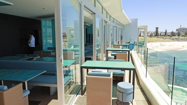 Pictured is the new Pacific Dining Room and Bar, seen for the first time today after seven months of renovations at famed Bondi Icebergs. Picture: Tim Hunter
