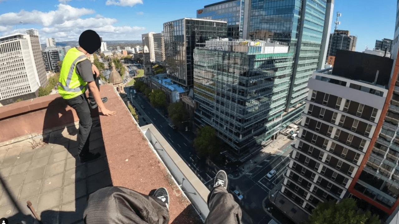 Pictures of young men at the Polites House (King William St) rooftop were uploaded to Instagram.