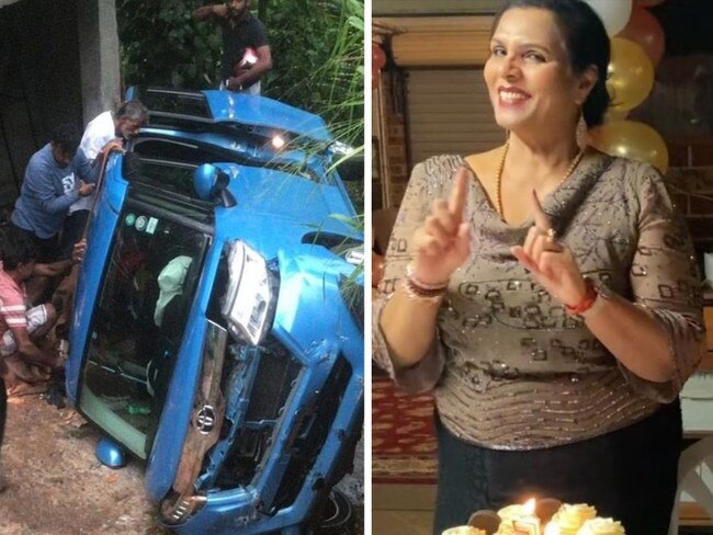 Mum killed as taxi plunges off cliff