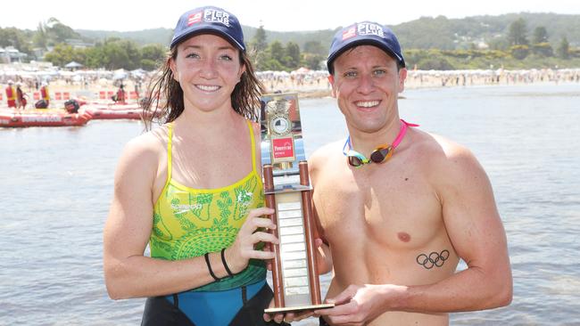 Olympians Lani Pallister and Nick Sloman claimed the Pier to Pub Superfish women’s and men’s title for 2025. Picture: Mark Wilson