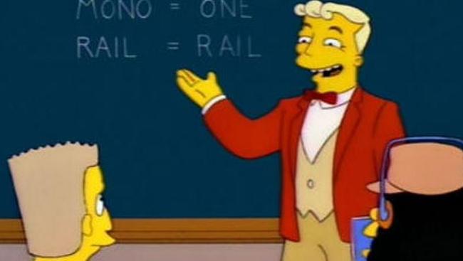 Lyle Lanley tries to convince Springfield to buy a monorail in The Simpsons. Are Australians being asked the same with high-speed rail?