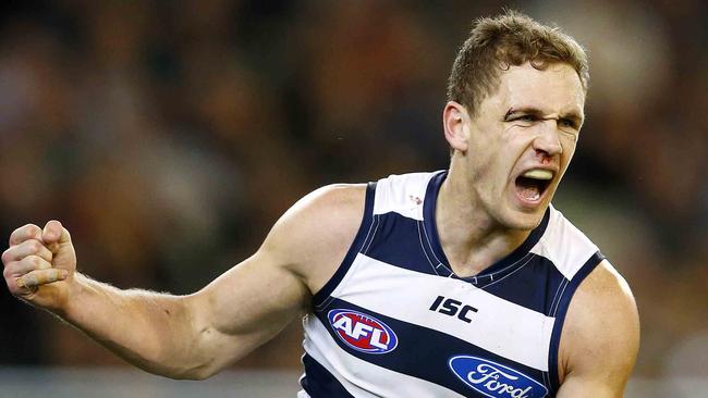 Joel Selwood led the Cats to another preliminary final. Picture: Michael Klein