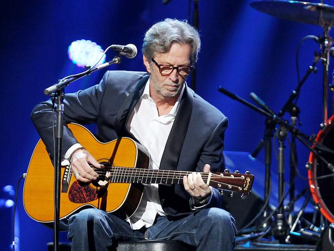 Eric Clapton, 77, has cancelled gigs after testing positive to Covid. Picture: AP