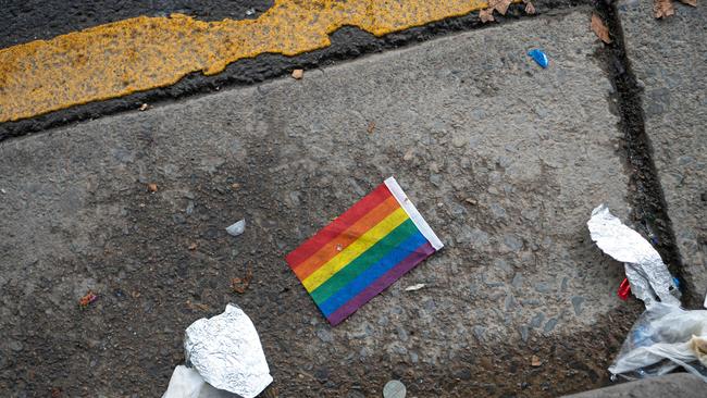 Among the rubbish discarded were remnants of the previous nights celebrations. Picture: NCA NewsWire / Flavio Brancaleone