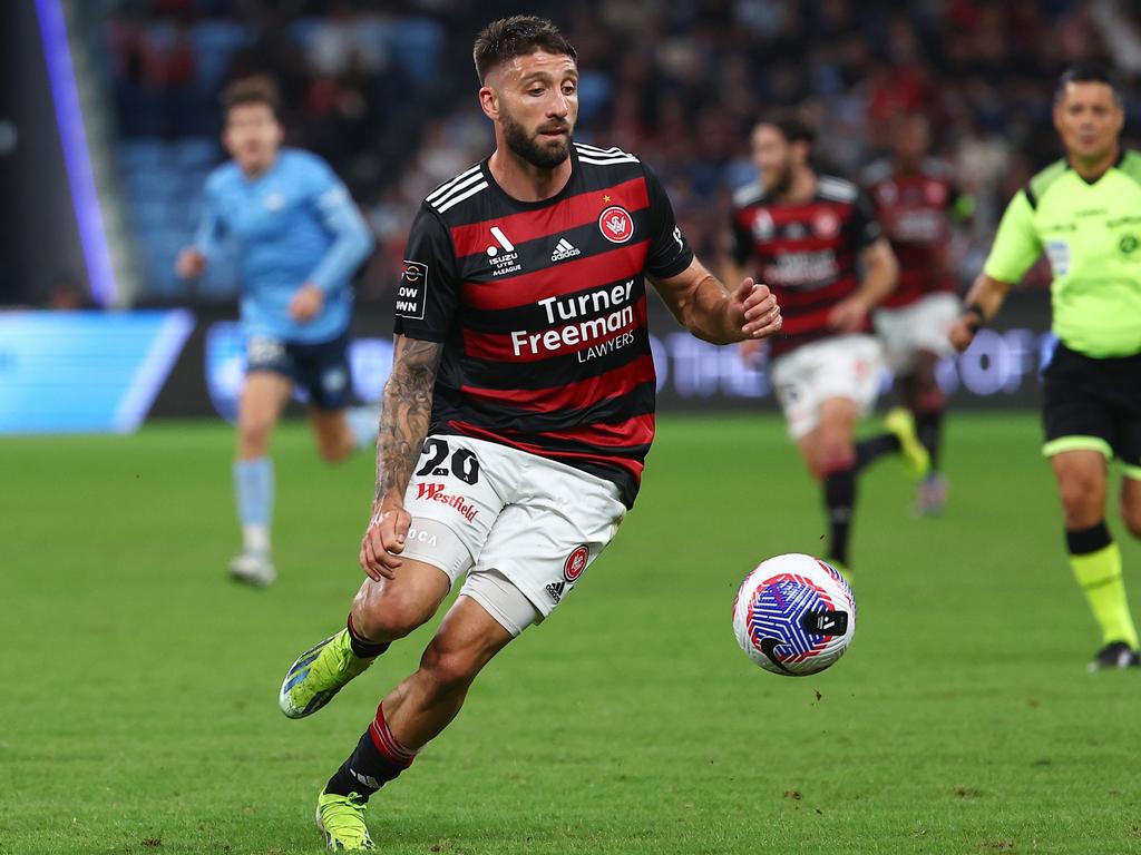 Brandon Borrello’s Western Sydney Wanderers will meet Sydney FC in the upcoming A-League season’s Unite Round. Picture: Jeremy Ng/Getty Images