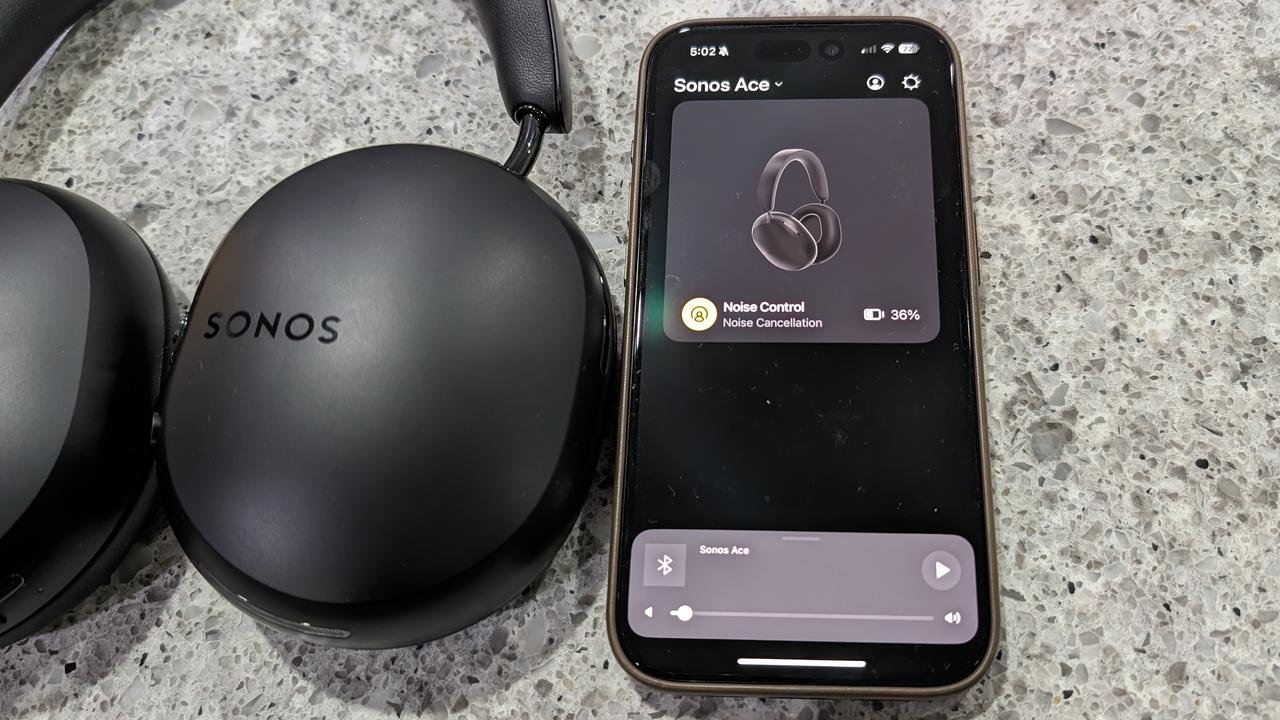 Sonos Ace headphones and Sonos app. Picture: Lauren Chaplin.