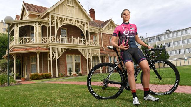 Bepink Cyclist Maria Vittoria Sperotto at Lincoln College. Picture: AAP / Keryn Stevens