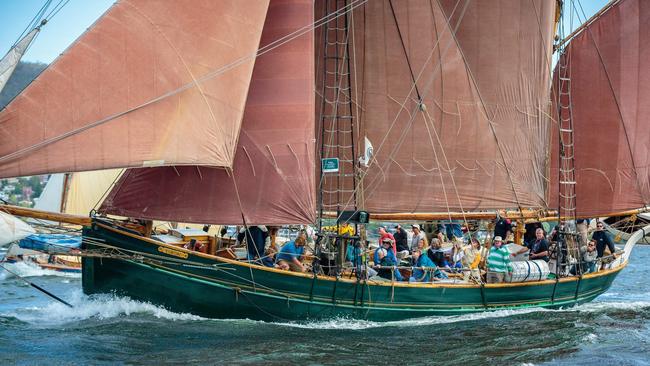 Yukon under sail in Tasmania.