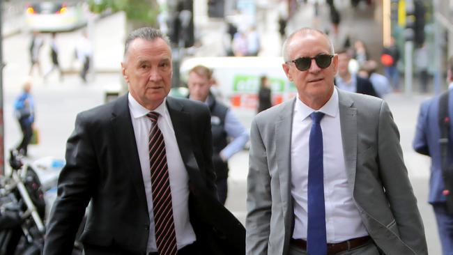 Craig Emerson and Jay Weatherill arrive for the ALP national executive meeting in Melbourne on Thursday. Picture: Stuart McEvoy