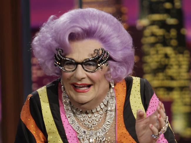 THE TONIGHT SHOW WITH JAY LENO -- Episode 3773 -- Air Date 05/27/2009 -- Pictured: Comedian Dame Edna during an interview on May 27, 2009 -- Photo by: Margaret Norton/NBCU Photo Bank