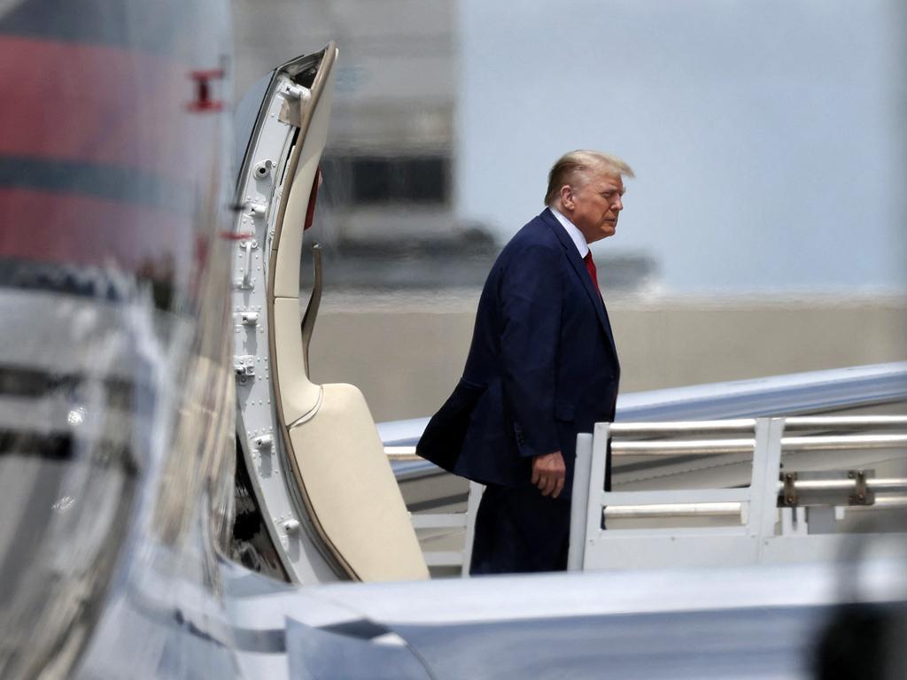 Donald Trump arriving at the Miami International Airport ahead of his court appearance. Picture: Getty Images via AFP