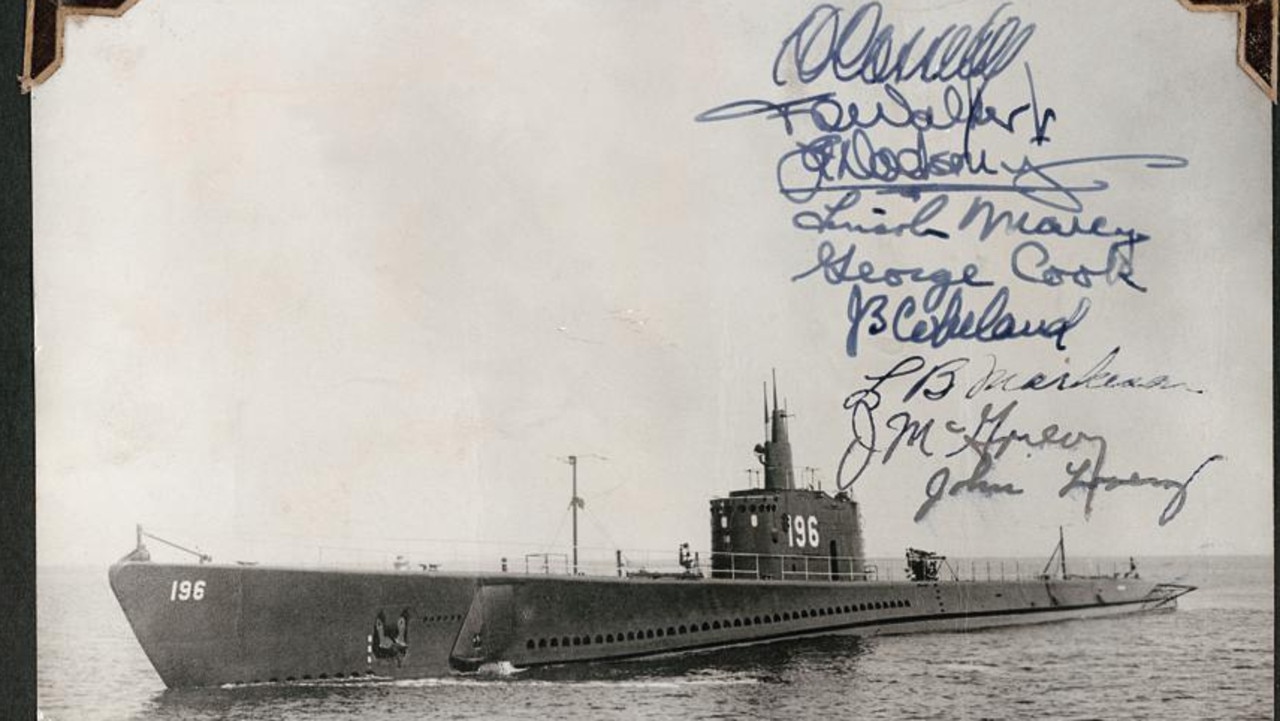 The USS Searaven, which rescued the Australians in 1942, signed by