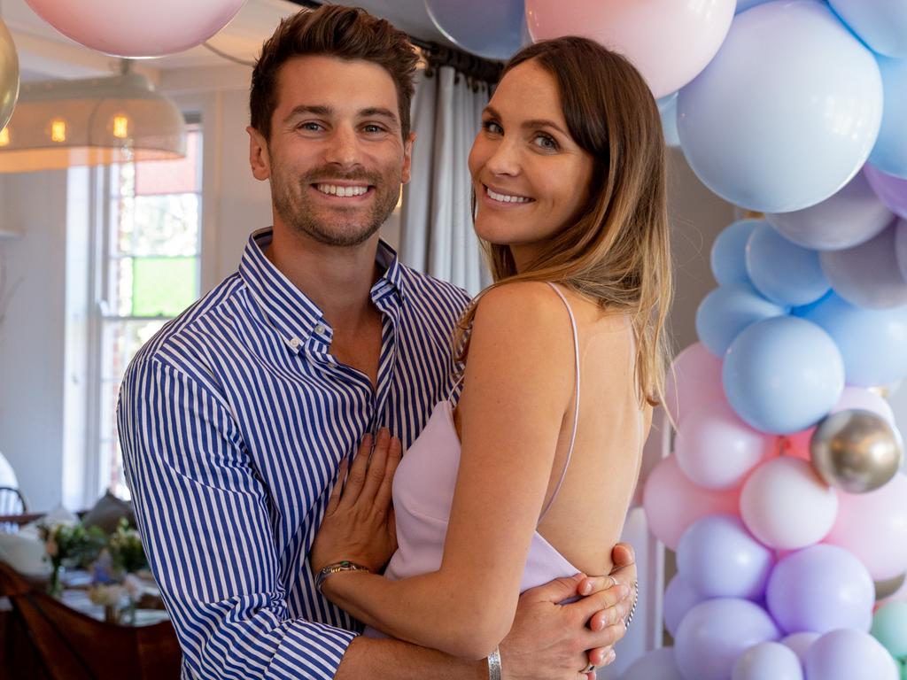 Matty Johnson and Laura Byrne at their baby shower.