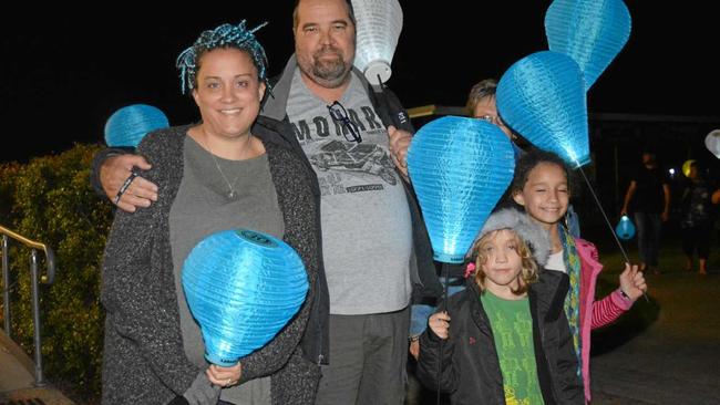 Margaret Holt's son Damien and his family attended Light the Night last year in Laidley. Picture: Meg Bolton