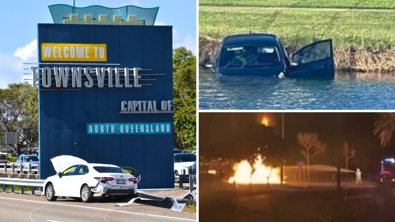 Welcome to Townsville: Stolen cars crashed, set ablaze and sunk
