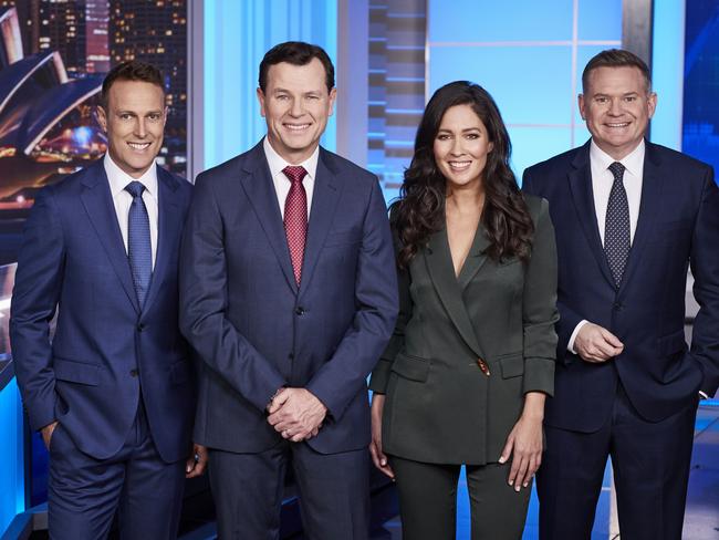 Channel 7’s 2020 news lineup with longtime anchor Mark Ferguson (second from left) as the centrepiece.