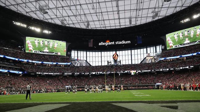 LAS VEGAS, NV - JANUARY 1: A view of Allegiant Stadium during the game between the San Francisco 49ers and the Las Vegas Raiders on January 1, 2023 in Las Vegas, Nevada. Picture Getty Images