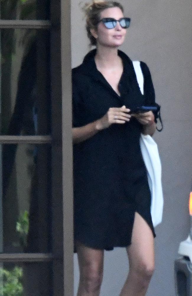 She was also spotted leaving her apartment building earlier that day. Picture: Mega