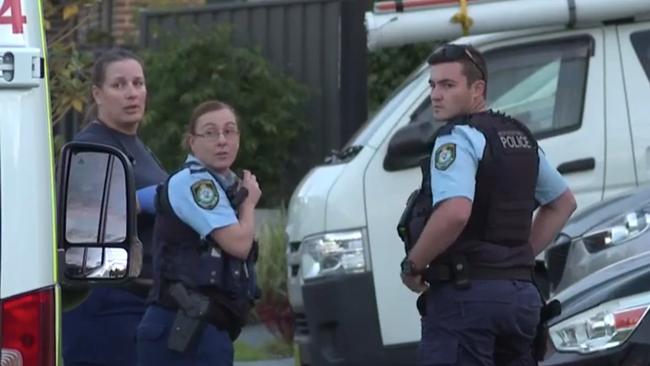 Emergency services at the scene in Oran Park. Picture: TNV