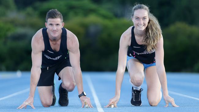 Currumbin teammates Murray Goodwin and Ellie Beer could line up in the 4x400m relay in Japan next month. Picture: Tertius Pickard