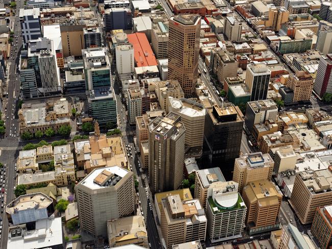 Aerial view of Adelaide CBD centre, South Australia