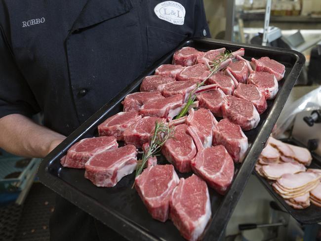 A tray of lamb cutlets. Picture: Simon Baker