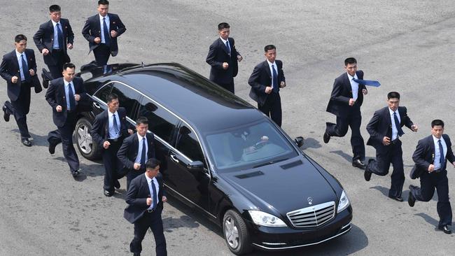 Kim Jong Un appeared to work up an appetite during a summit in South Korea. Picture: AFP/ Korea Summit Press Pool.