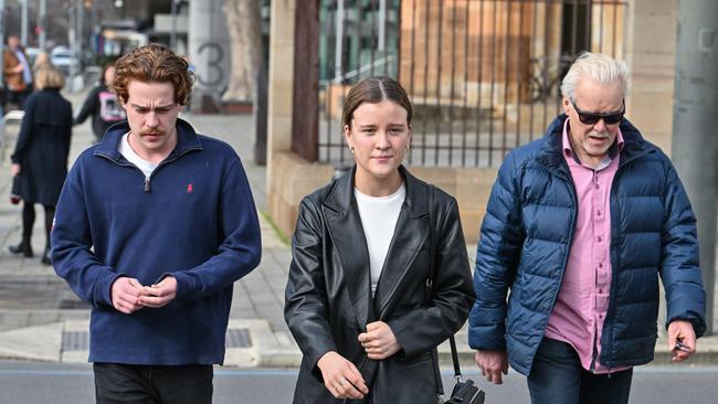 Family members of Mr Guilhaus outside court. Picture: NCA NewsWire / Brenton Edwards