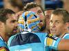 GOLD COAST, AUSTRALIA - MAY 24: Dave Taylor of the Titans celebrates with team mates after scoring a try during the round 11 NRL match between the Gold Coast Titans and the New Zealand Warriors at Cbus Super Stadium on May 24, 2014 in Gold Coast, Australia. (Photo by Bradley Kanaris/Getty Images)