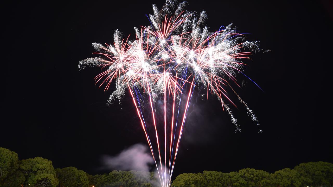 The fireworks at Queens Park on Saturday night provide an explosive end of the 2013 Toowoomba Carnival of Flowers. Contributed Grant Rolph