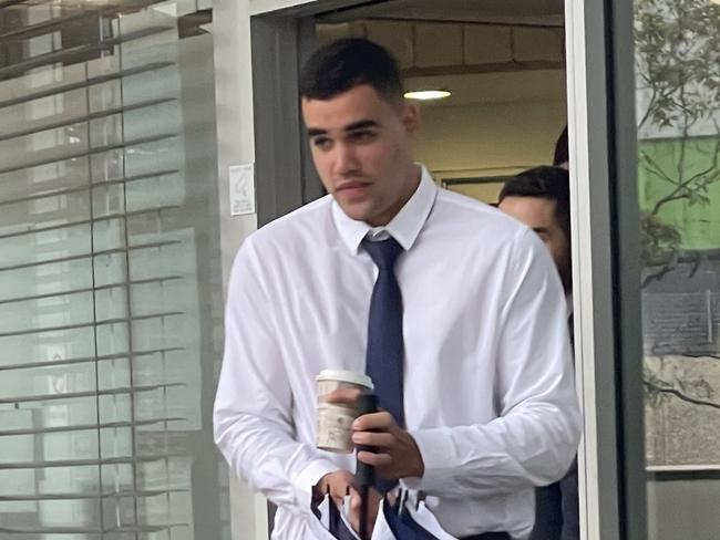 Thomas Olsson, 22, leaving Gosford Local Court after pleading guilty to two counts of possessing a prohibited drug. Picture: NewsLocal