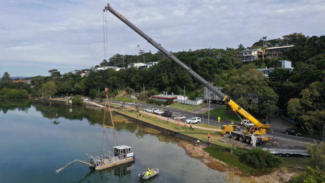 Shaws Bay at East Ballina is being dredged.