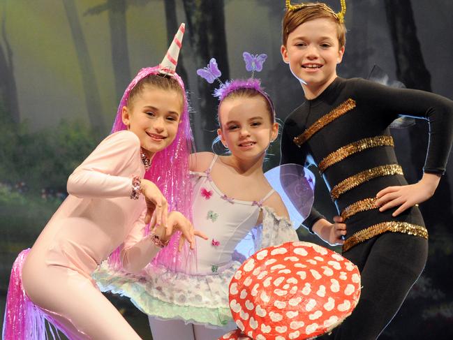 Gabriella Penna (10), Elsie de Graaf (6) and Fletcher Thomas (9) are performing in the National Theatre Ballet School's Winter Gala of Dance. Picture: Andrew Henshaw**ONLY FIRST NAMES TO BE PUBLISHED AS REQUESTED BY SCHOOL**