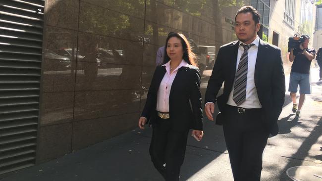 Judy Thanh Truc and Joseph Ngo outside the Melbourne Magistrates’ Court.