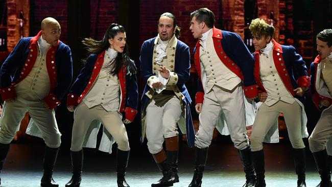 Lin-Manuel Miranda and the cast of Hamilton in some of the amazing outfits. Picture: Theo Wargo/Getty