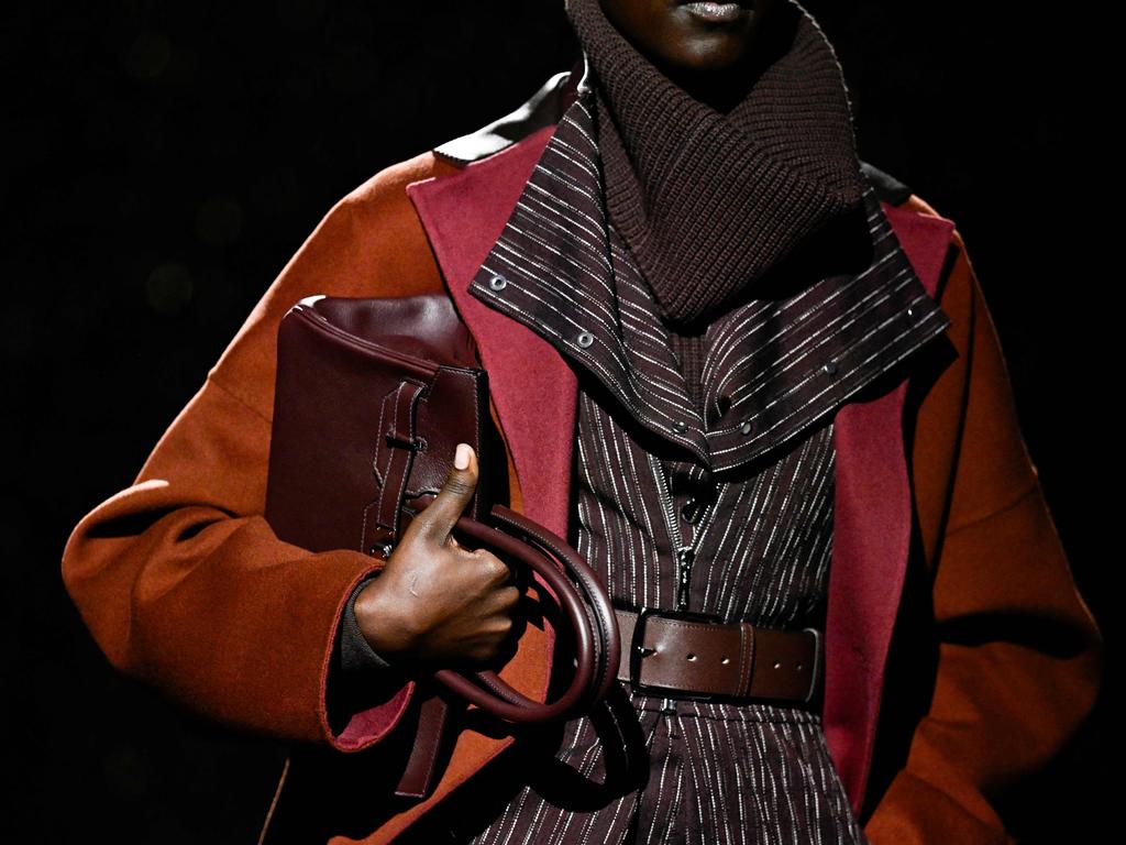 A model presents a creation by Hermes for the Women Ready-to-wear Fall-Winter 2024/2025 collection as part of the Paris Fashion Week in March. Picture: AFP