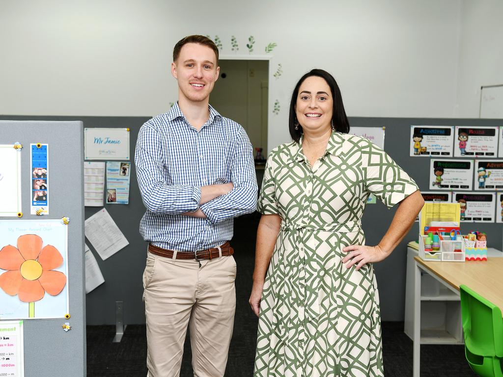 Ben Wheeler from Colliers and Katie Johns from Bloom Tuition, which has relocated from the CBD to Charters Towers Rd. Picture: Shae Beplate.
