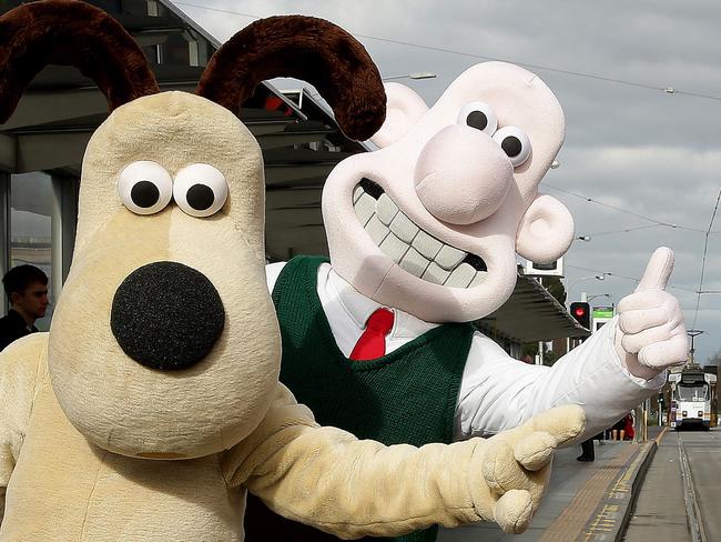 Wallace and Gromit for ACMI exhibition will be photographed arriving in Melbourne.Picture Andrew Tauber